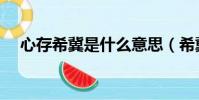 心存希冀是什么意思(希冀是什么意思)