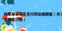 孫某某等拒不支付勞動報酬案(關于孫某某等拒不支付勞動報酬案介紹)