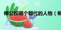 柳公權哪個朝代的人物(柳公權哪個朝代)