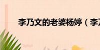 李乃文的老婆楊婷(李乃文的老婆)