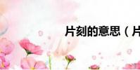 片刻的意思(片刻)