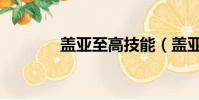 蓋亞至高技能(蓋亞技能表)