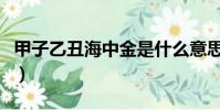 甲子乙丑海中金是什么意思(甲子乙丑海中金)