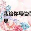我給你寫信你不會回信就這樣吧歌詞是什么意思