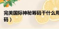 完美國際神秘籌碼干什么用(完美國際神秘籌碼)
