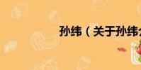孫緯(關于孫緯介紹)