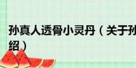 孫真人透骨小靈丹(關于孫真人透骨小靈丹介紹)