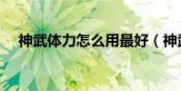 神武體力怎么用最好(神武體力能干嘛)