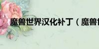 魔獸世界漢化補丁(魔獸世界邪惡補丁)