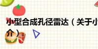 小型合成孔徑雷達(關于小型合成孔徑雷達簡介)