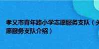 孝義市青年路小學志愿服務支隊(關于孝義市青年路小學志愿服務支隊介紹)