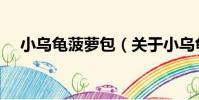 小烏龜菠蘿包(關于小烏龜菠蘿包簡介)