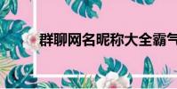 群聊網名昵稱大全霸氣(群聊網)