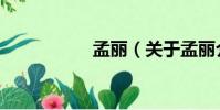 孟麗(關于孟麗介紹)