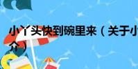 小丫頭快到碗里來(關于小丫頭快到碗里來簡介)