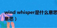 wind whisper是什么意思(whisper是什么意思)