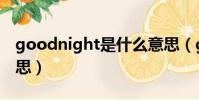 goodnight是什么意思(goodnight什么意思)
