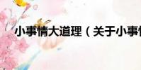 小事情大道理(關于小事情大道理簡介)