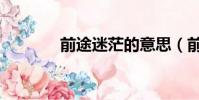 前途迷茫的意思(前途迷茫)