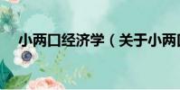 小兩口經濟學(關于小兩口經濟學簡介)
