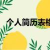 個人簡歷表格模板下載（個人簡歷空表格）