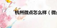 杭州微點怎么樣(微點怎么樣)