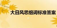 大日風思組詞標準答案(大日風思)