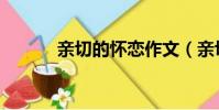 親切的懷戀作文(親切的懷戀)