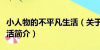 小人物的不平凡生活(關于小人物的不平凡生活簡介)
