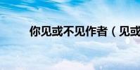 你見或不見作者(見或不見 作者)