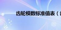 齒輪模數標準值表(齒輪模數)