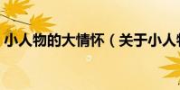 小人物的大情懷(關于小人物的大情懷簡介)