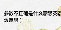 參數不正確是什么意思英語(參數不正確是什么意思)