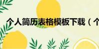 個人簡歷表格模板下載(個人簡歷空表格)
