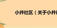 小井社區(關于小井社區簡介)