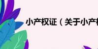 小產權證(關于小產權證簡介)