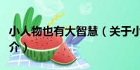 小人物也有大智慧(關于小人物也有大智慧簡介)