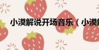 小漠解說開場音樂(小漠解說背景音樂)