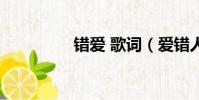 錯愛 歌詞(愛錯人歌詞)