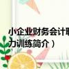 小企業財務會計職業能力訓練（關于小企業財務會計職業能力訓練簡介）