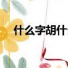 什么字胡什么字長蛇陣（什么字長蛇陣）