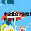 小企業會計制度及配套法規（關于小企業會計制度及配套法規簡介）