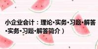 小企業會計:理論·實務·習題·解答(關于小企業會計:理論·實務·習題·解答簡介)