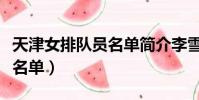 天津女排隊員名單簡介李雪銀(天津女排隊員名單)