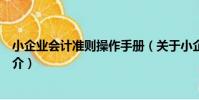 小企業會計準則操作手冊(關于小企業會計準則操作手冊簡介)