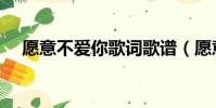 愿意不愛你歌詞歌譜(愿意不愛你歌詞)