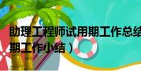 助理工程師試用期工作總結(助理工程師見習期工作小結)