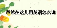 爸爸在這兒用英語怎么說(爸爸在這兒)