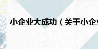 小企業大成功(關于小企業大成功簡介)
