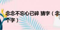念念不忘心已碎 猜字(念念不忘心已碎猜六個字)